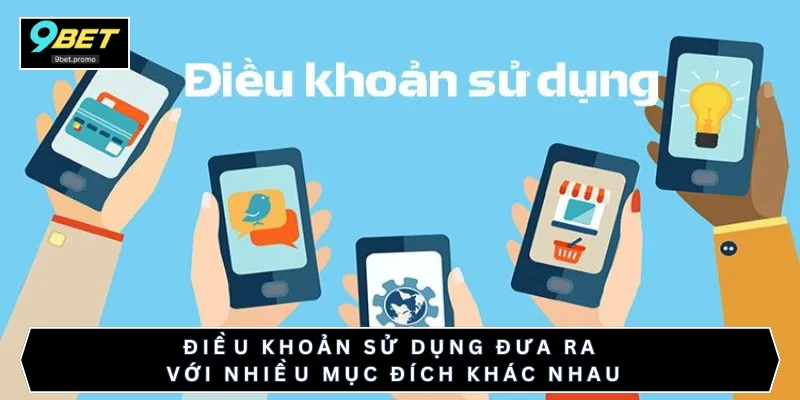 Điều khoản sử dụng đưa ra với nhiều mục đích khác nhau
